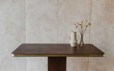 Bronze Table Top with Brass Edging