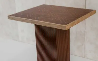 Retro Square Table Top with Oak Edge